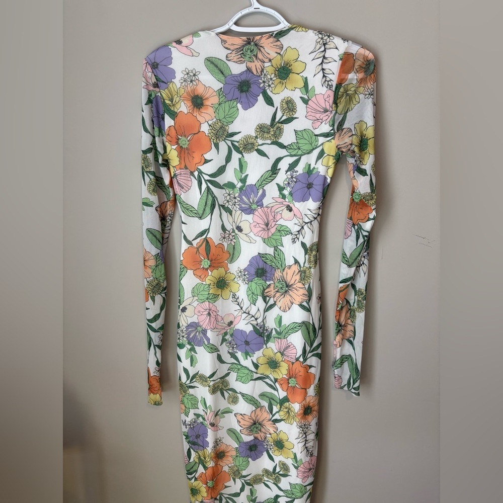 AFRM Kellen Cutout Long Sleeve Mesh Midi Dress - Picture 9 of 9
